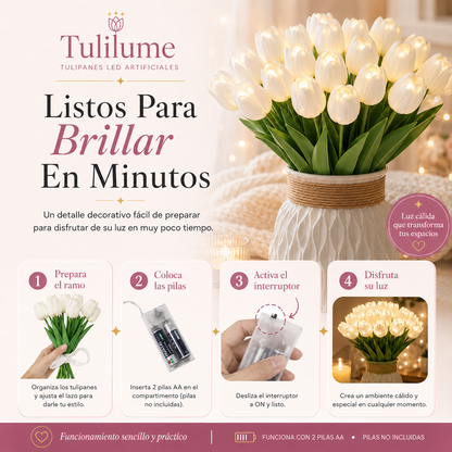 Ramo de Tulipanes (con luz y jarrón en edición premium)